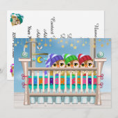 ベビーx 3 - YIPPEE!ベビー招待状 招待状 (正面/裏面)