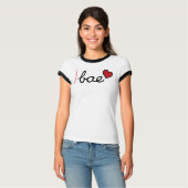 ベベビー文字&ボーイフレンド名との赤いハート Tシャツ (正面フル)