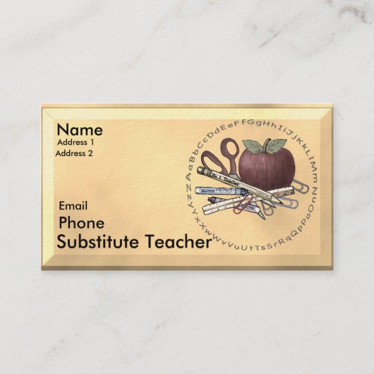 ベベル代替先生カスタム名刺 名刺 (正面)