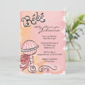 ベベ-インスピレーフランスのドベビーシャワー招待状 招待状 (スタンド正面)