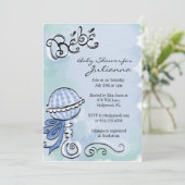 ベベ - フランス風のベビーシャワーの招待状 招待状 (スタンド正面)