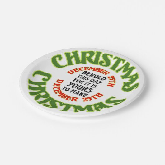 ベホールドクリスマス12月25日引用文 ペーパープレート (アングル)
