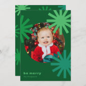 ベメリーおもしろいグリーンポンポムズホリデーカード シーズンカード (正面/裏面)
