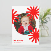 ベメリーおもしろいホワイトレッドポンポムズホリデーカード シーズンカード (スタンド正面)