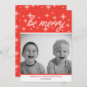 ベメリータイポグラフィI雪赤と白片 シーズンカード (正面/裏面)