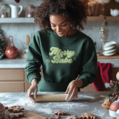 ベメリーートレンディーグリーンフォントと雪片 スウェットシャツ