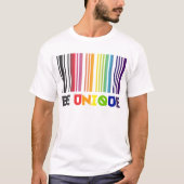 ベユニークバーコードLgbtプライド Tシャツ (正面)