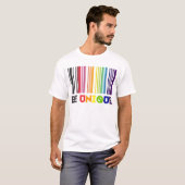 ベユニークバーコードLgbtプライド Tシャツ (正面フル)