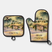 ベライタリアトスカーナイタリアン景観 鍋つかみ&鍋敷きセット (正面)