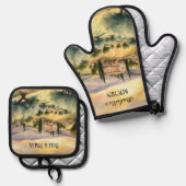 ベライタリアトスカーナイタリアン景観 鍋つかみ&鍋敷きセット (正面/裏面)