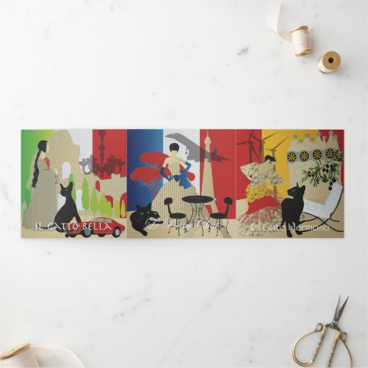 ベラキャット7-9三つ折カード 三つ折りカード (外部)