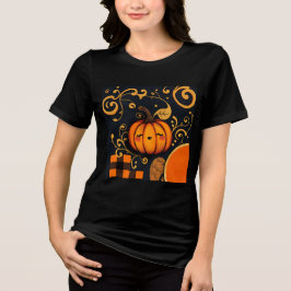 ベラキャンバスブラックハロウィーンパンプキンTシャツ トライブレンドＴシャツ