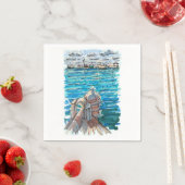 ベラクルスのサンフアン・デ・ウルアの穏やかな水辺 スタンダードカクテルナプキン (インサイチュ)