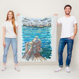 ベラクルスのサンフアン・デ・ウルアの穏やかな水辺 フリースブランケット