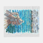 ベラクルスのサンフアン・デ・ウルアの穏やかな水辺 フリースブランケット (正面(横))