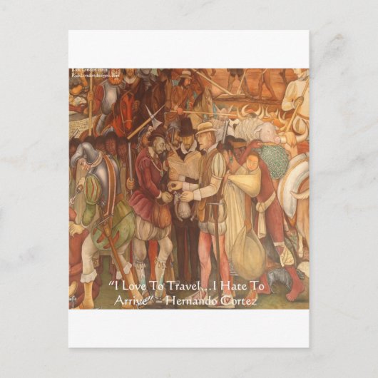 ベラクルスのヘルナンドコルテスインウィズウィズダム引用文ギフト ポストカード (正面)