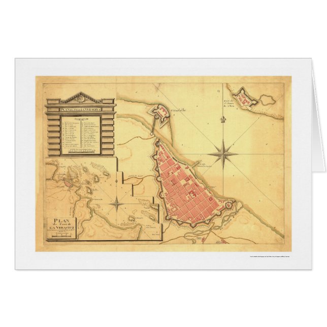 ベラクルス州、G. de Bois 1798年著メキシコの地図 (正面横)