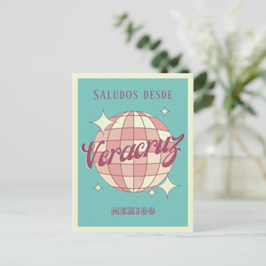 ベラクルズメキシコレトロヴィンテージパーティーはがき ポストカード (スタンド正面)
