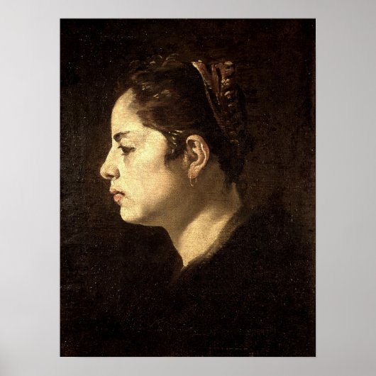 ベラスケス – 女の子の頭 ポスター (正面)