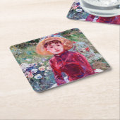 ベラス・モリソト・レッドの女性 スクエアペーパーコースター (アングル)
