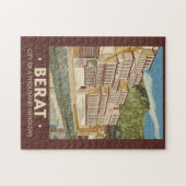 ベラットアルバニアイラストレーショントラベルアートヴィンテージ ジグソーパズル (横)