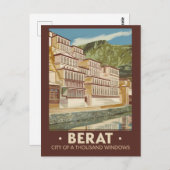 ベラットアルバニアイラストレーショントラベルアートヴィンテージ ポストカード (正面/裏面)