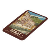 ベラットアルバニアイラストレーショントラベルアートヴィンテージ マグネット (左側)