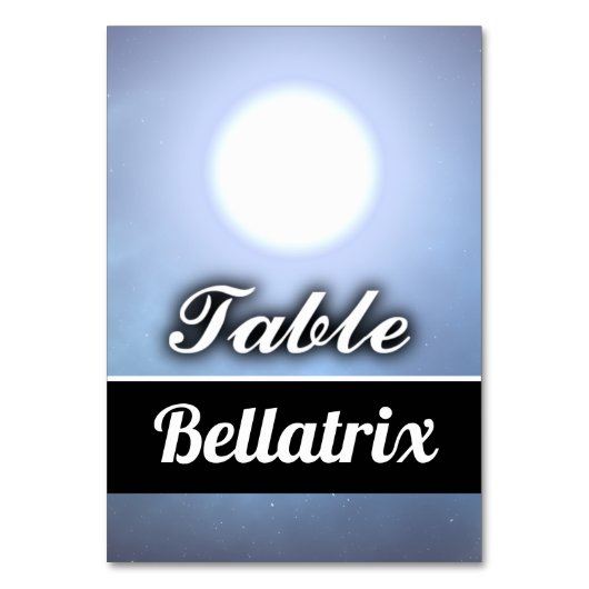 ベラトリックス テーブルナンバー (正面)
