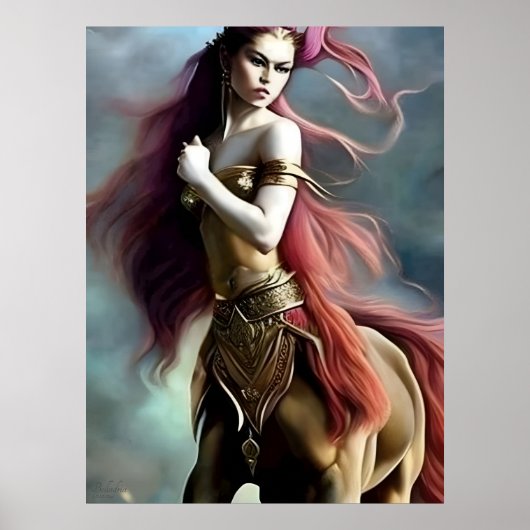 ベラドリア – AIファンタジーデジタルアートプリントケンタウル ポスター (正面)