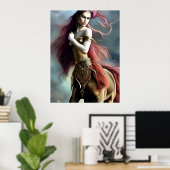 ベラドリア – AIファンタジーデジタルアートプリントケンタウル ポスター (ホームオフィス)