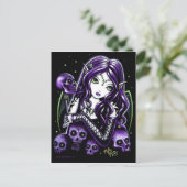 ベラドンナパープルスカル妖精の国はがき ポストカード (スタンド正面)