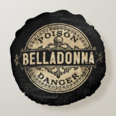 ベラドンナヴィンテージスタイル毒ラベル ラウンドクッション (裏面)