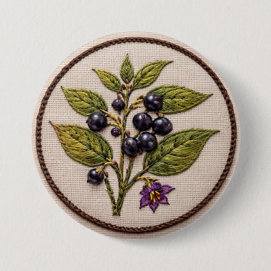 ベラドンナ刺繍ラージサイズバッジ 缶バッジ (正面)