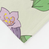 ベラドンナ花：ヴィンテージフローライラストレーション フリースブランケット (角)