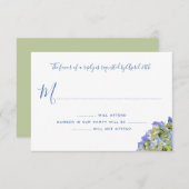 ベラブルーアジサイフローラRSVP 招待状 (正面/裏面)