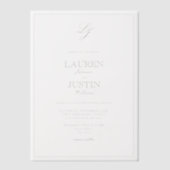 ベラムクラシックセージグリーンモノグラム結婚ズ ベラム紙招待状 (正面)