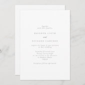 ベラムシンプルズの文字グレイ結婚ベース 招待状 (正面/裏面)