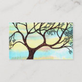 ベラム上のツリー（水彩背景付き） 名刺 (裏面)