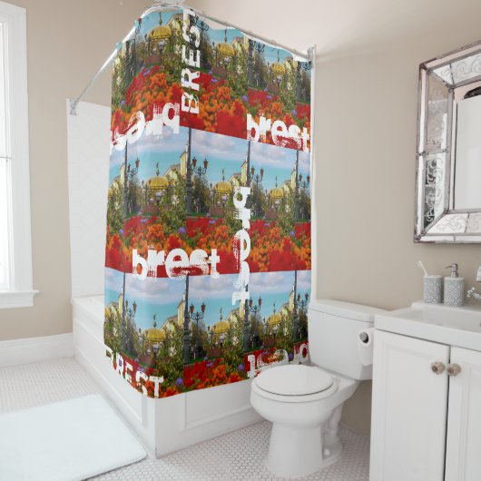 ベラルーシБеларусьブレストБрест建築都市 シャワーカーテン (インサイチュ)