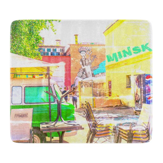 ベラルーシБеларусьミンスクМинск建築グラフィティ カッティングボード (正面)