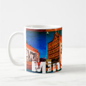 ベラルーシБеларусьミンスクМинск建築グラフィティ コーヒーマグカップ (左)