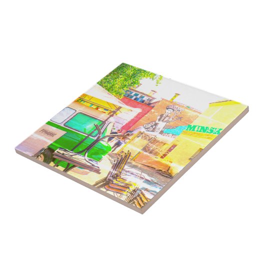 ベラルーシБеларусьミンスクМинск建築グラフィティ タイル (側面)