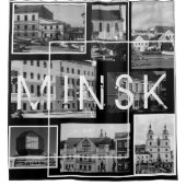 ベラルーシБеларусьミンスクМинск建築コラージュ シャワーカーテン (正面)