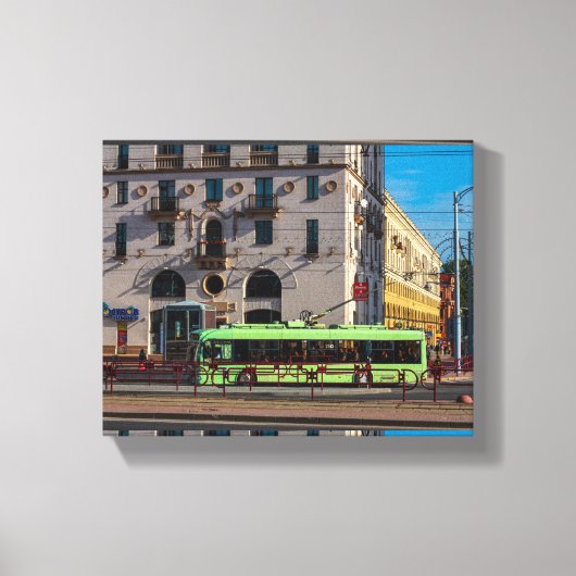 ベラルーシБеларусьミンスク建築生命の街並み キャンバスプリント (正面)