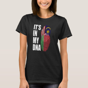 ベラルーシとマレーシアのミックスDNA伝統国旗 Tシャツ