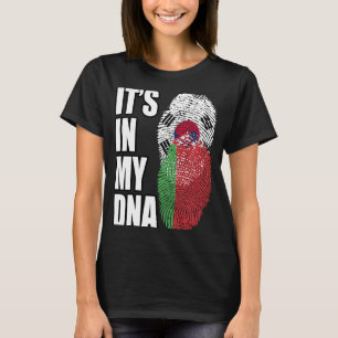 ベラルーシと韓国のミックスDNA伝統国旗 Tシャツ