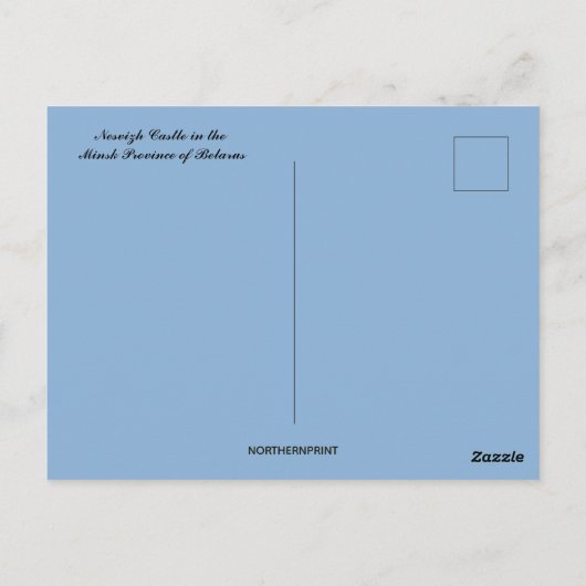 ベラルーシのミンスク州にあるネスヴィジ城 ポストカード (裏面)