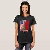 ベラルーシのルーツ半米国国旗ベラルーシ Tシャツ (正面フル)