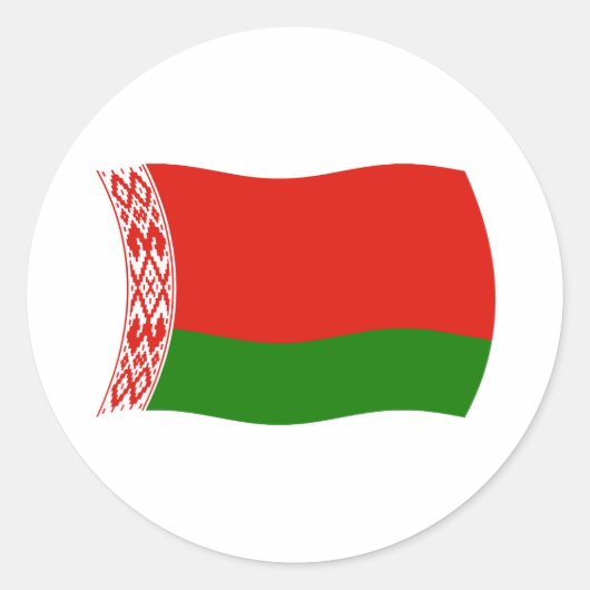ベラルーシの国旗ステッカー ラウンドシール (正面)