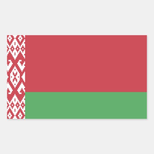 ベラルーシの国旗 長方形シール (正面)